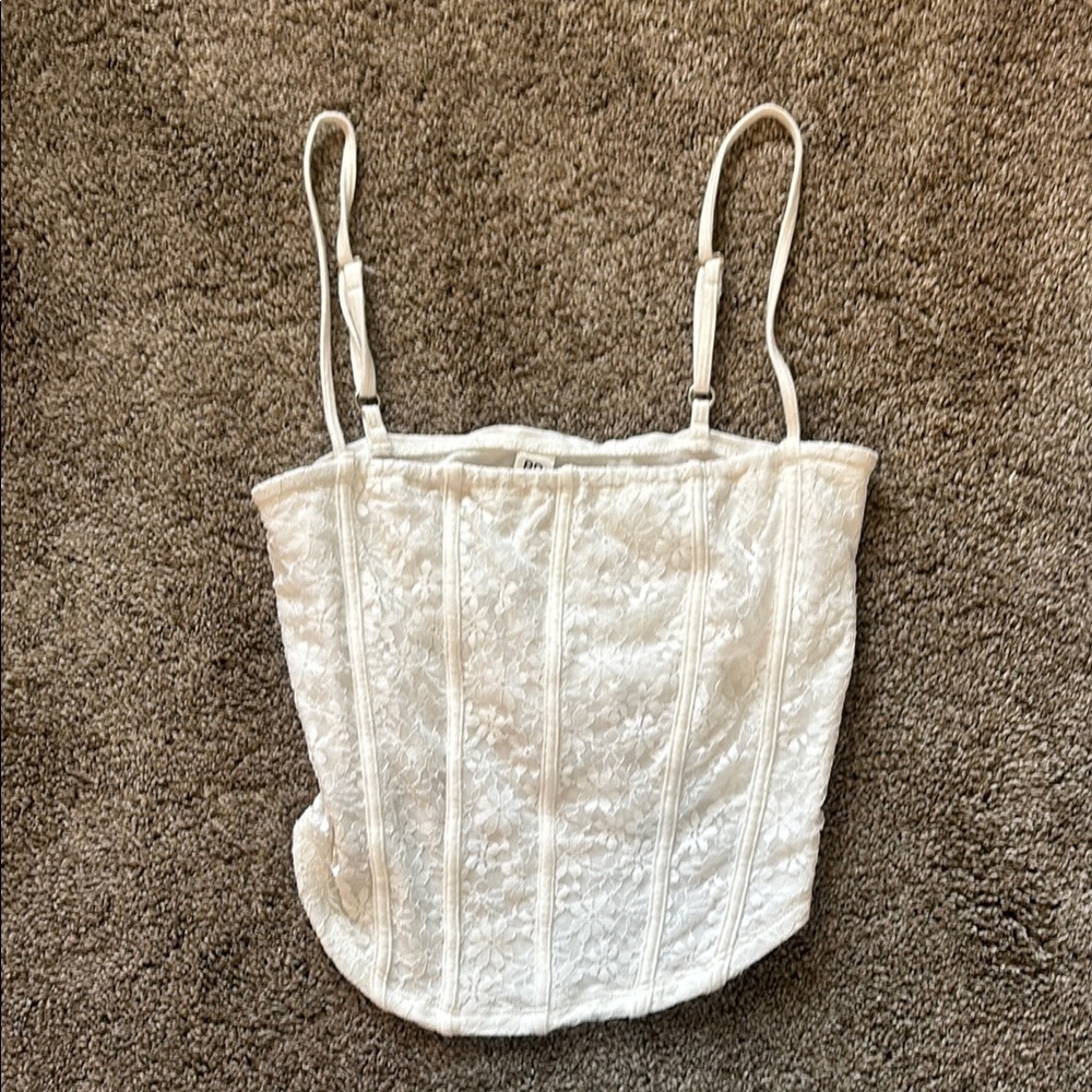 BP White Fitted Bustier Camisole Sleeveless Top